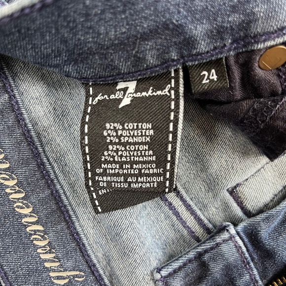 7 For All Mankind Skinny Blue Jeans Pants Denim ((size 24)) - Picture 7 of 8